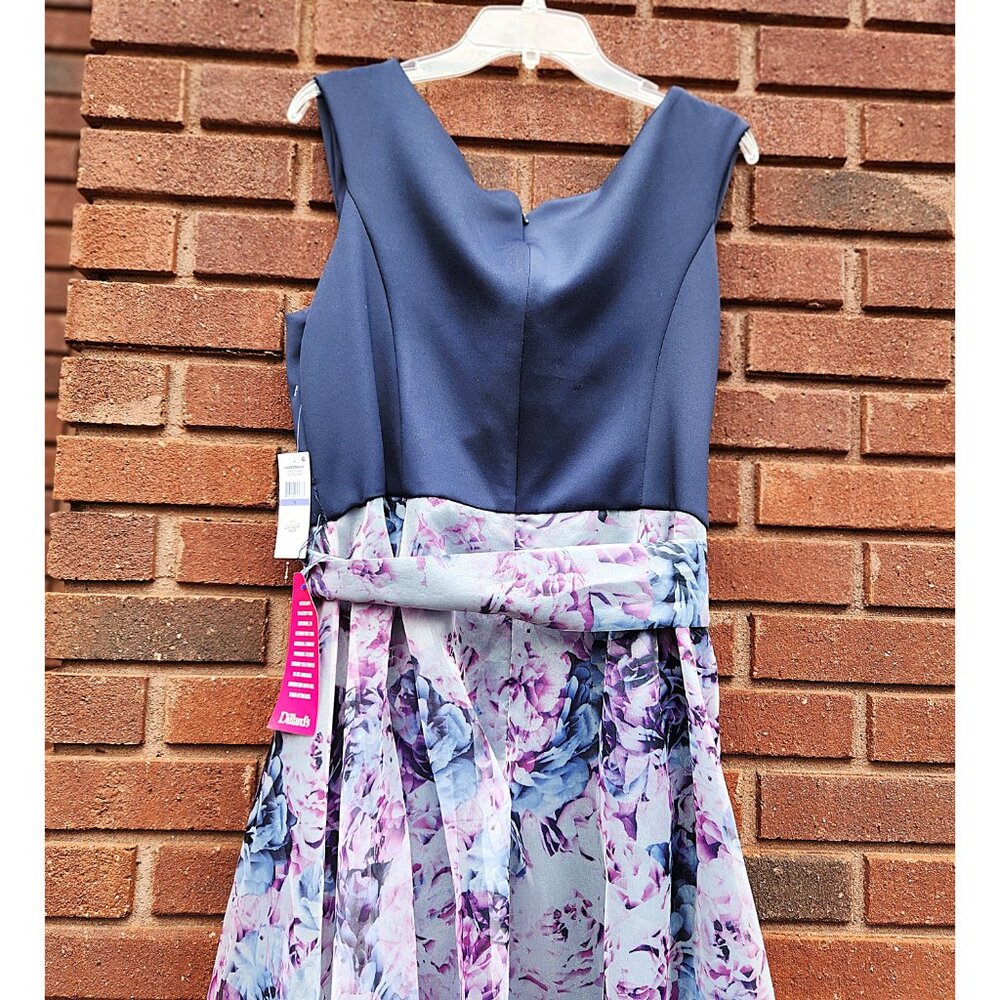 Ignite Evenings Notched Off-the-Shoulder Floral Organza Ball Gown - Sz 18 - NWT - Picture 8 of 12